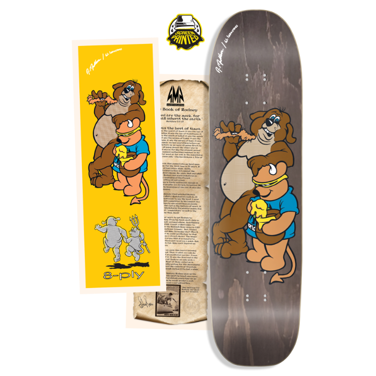 World Industries Rodney Mullen Bear Limited Edition Screenprinted Multi Skateboard Deck
