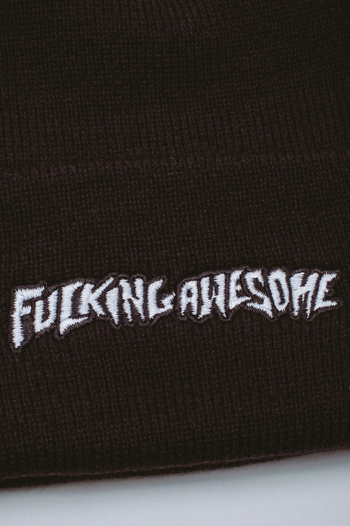Fucking Awesome Little Stamp Embroidered Black Cuff Beanie