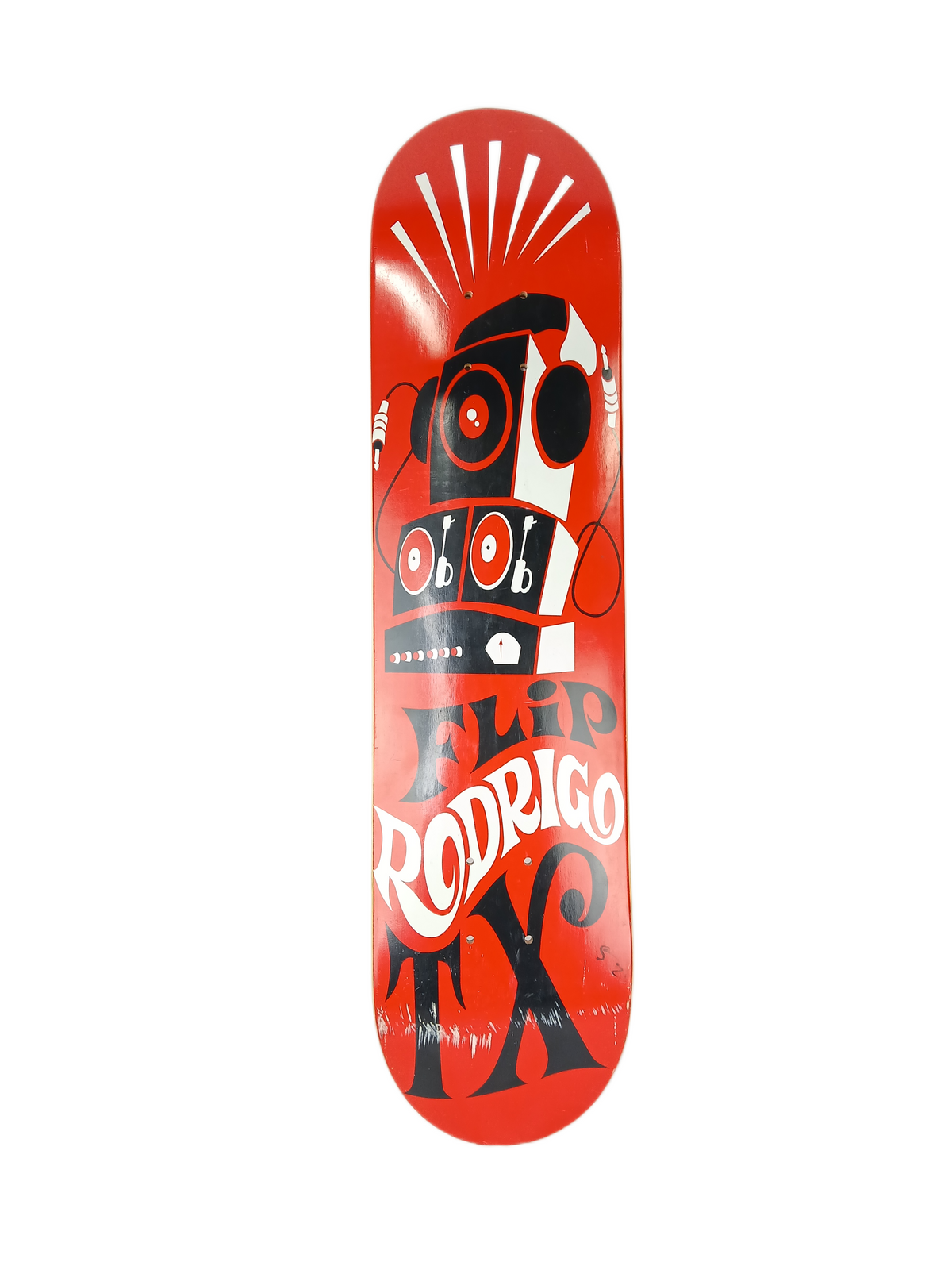 Flip Rodrigo Tx Robot Red Black White Size 7.5" Vintage NOS Deck