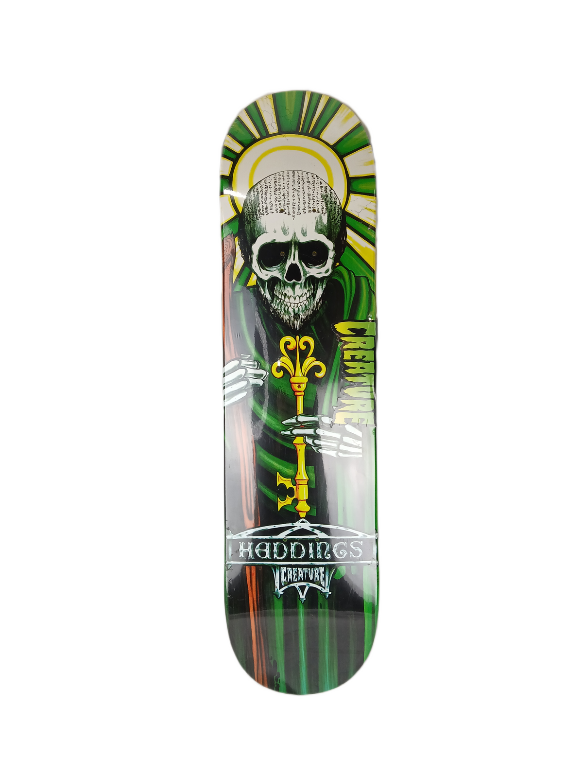 Creature Neil Heddings Hesh Saints Green Multi Size 7.9" Vintage NOS Deck