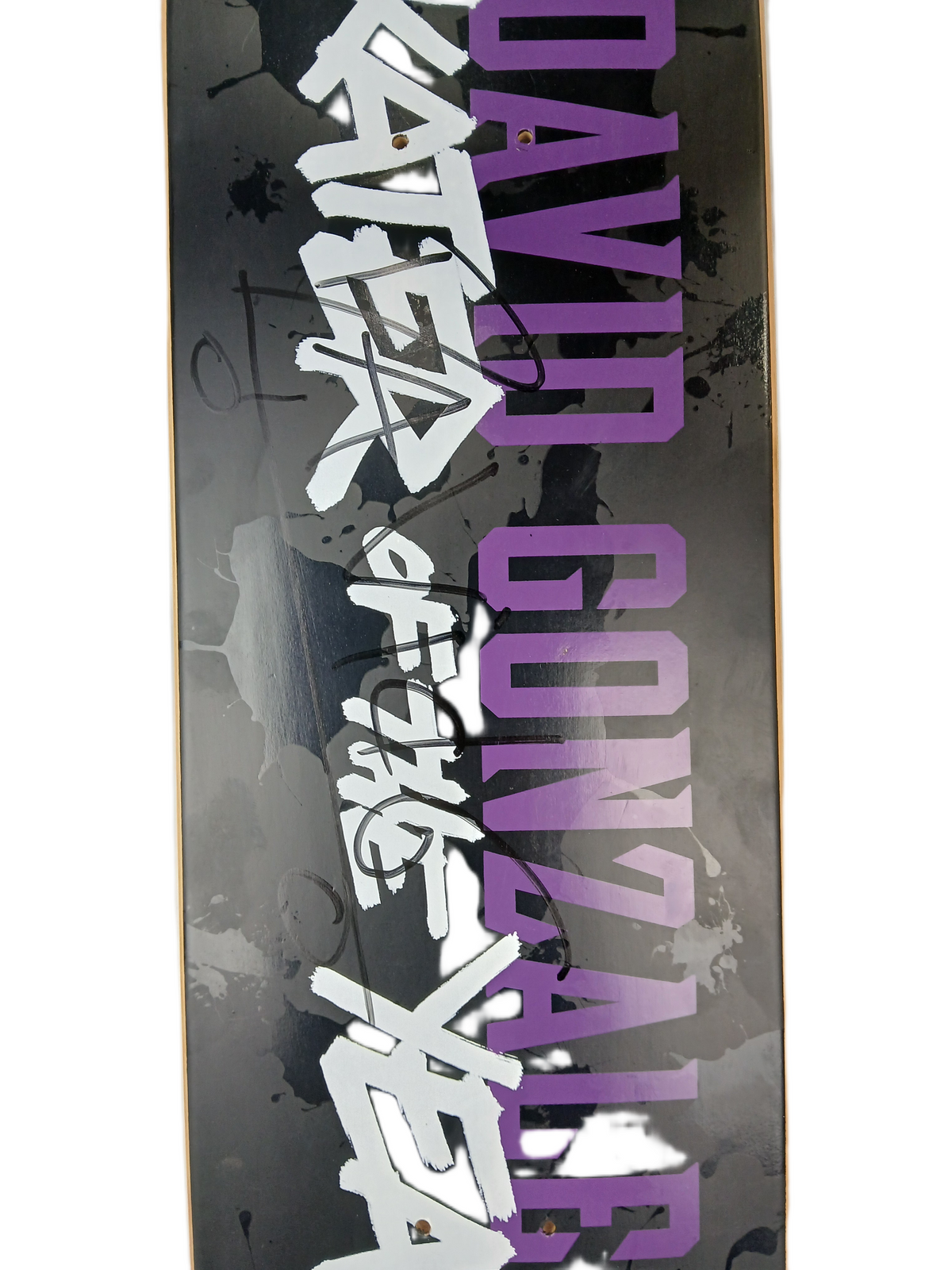 Flip David Gonzales Autographed Skater Of The Year Black White Purple P2 Size 8.06" Vintage NOS Deck
