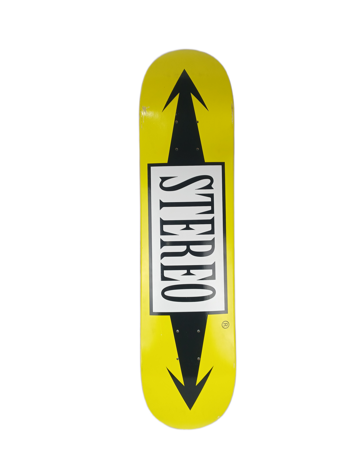 Stereo Team Arrows Yellow Black White Size 7.5" Vintage NOS Deck