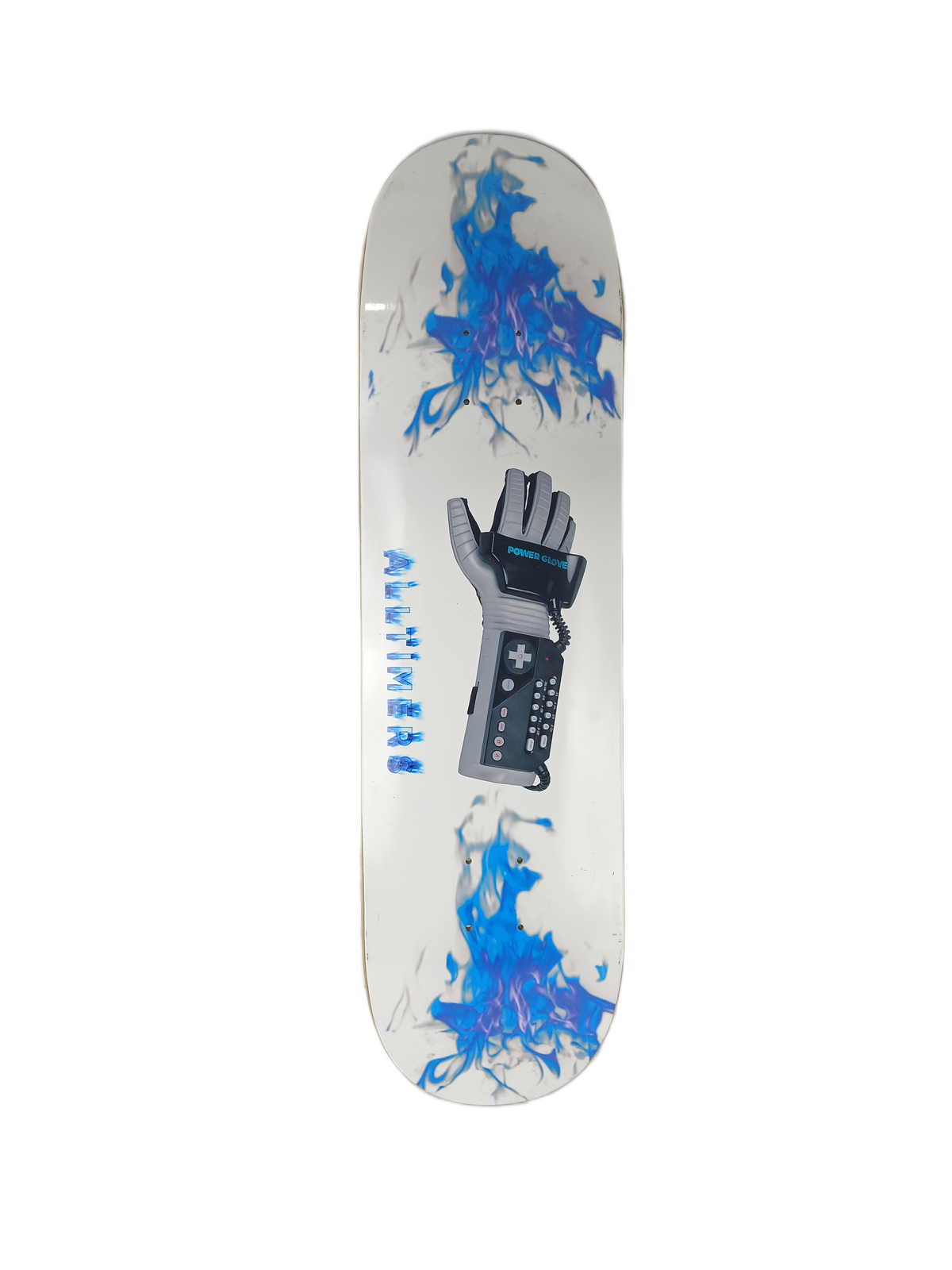 Alltimers Power Glove White Multi Size 8.4" Vintage NOS Deck