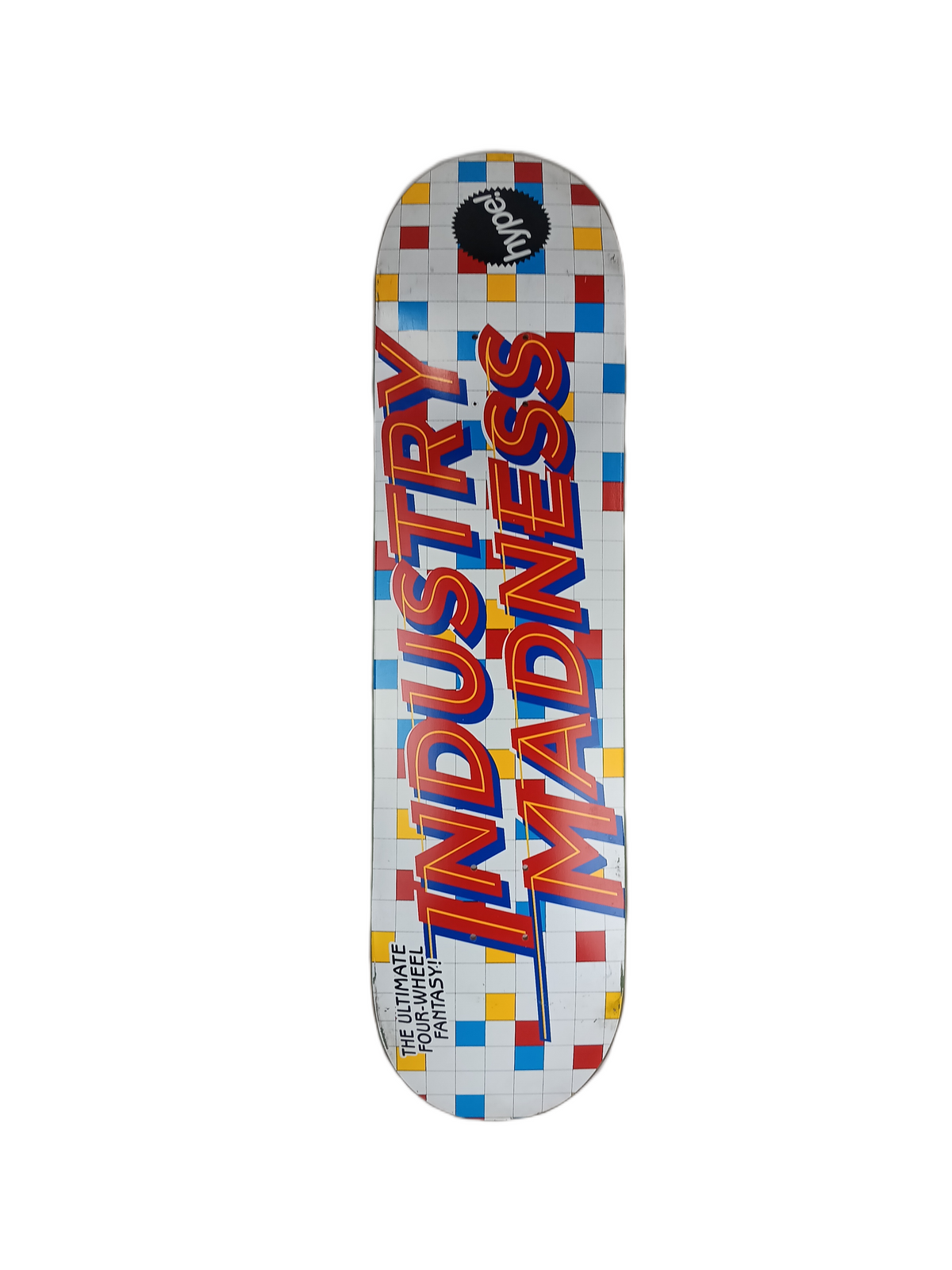 Hype Industry Madness White Red Blue Size 8.1" Vintage NOS Deck