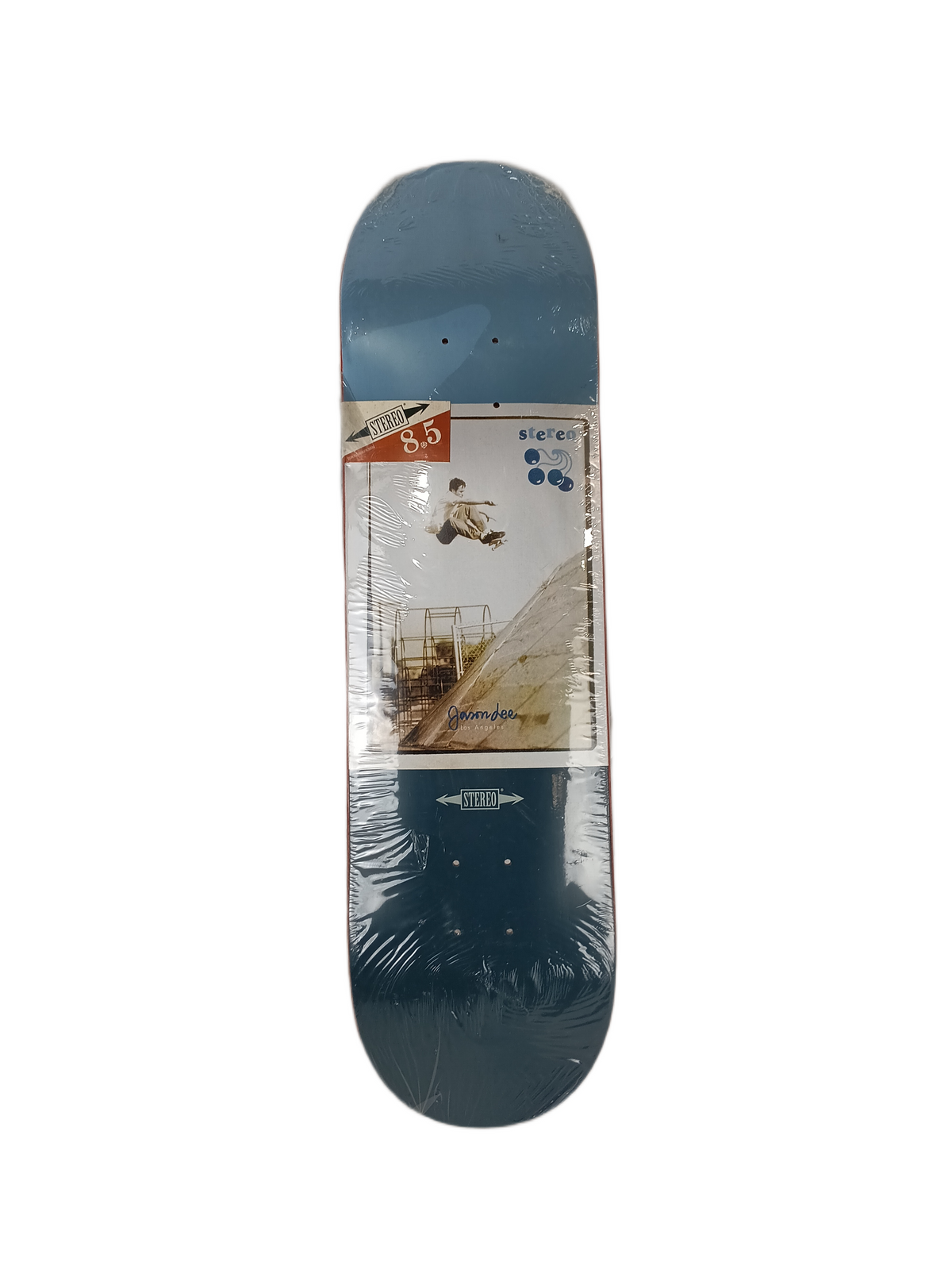 Stereo Jason Lee Beryl Banks Frontside Ollie Navy Blue White Size 8.5" Vintage NOS Deck