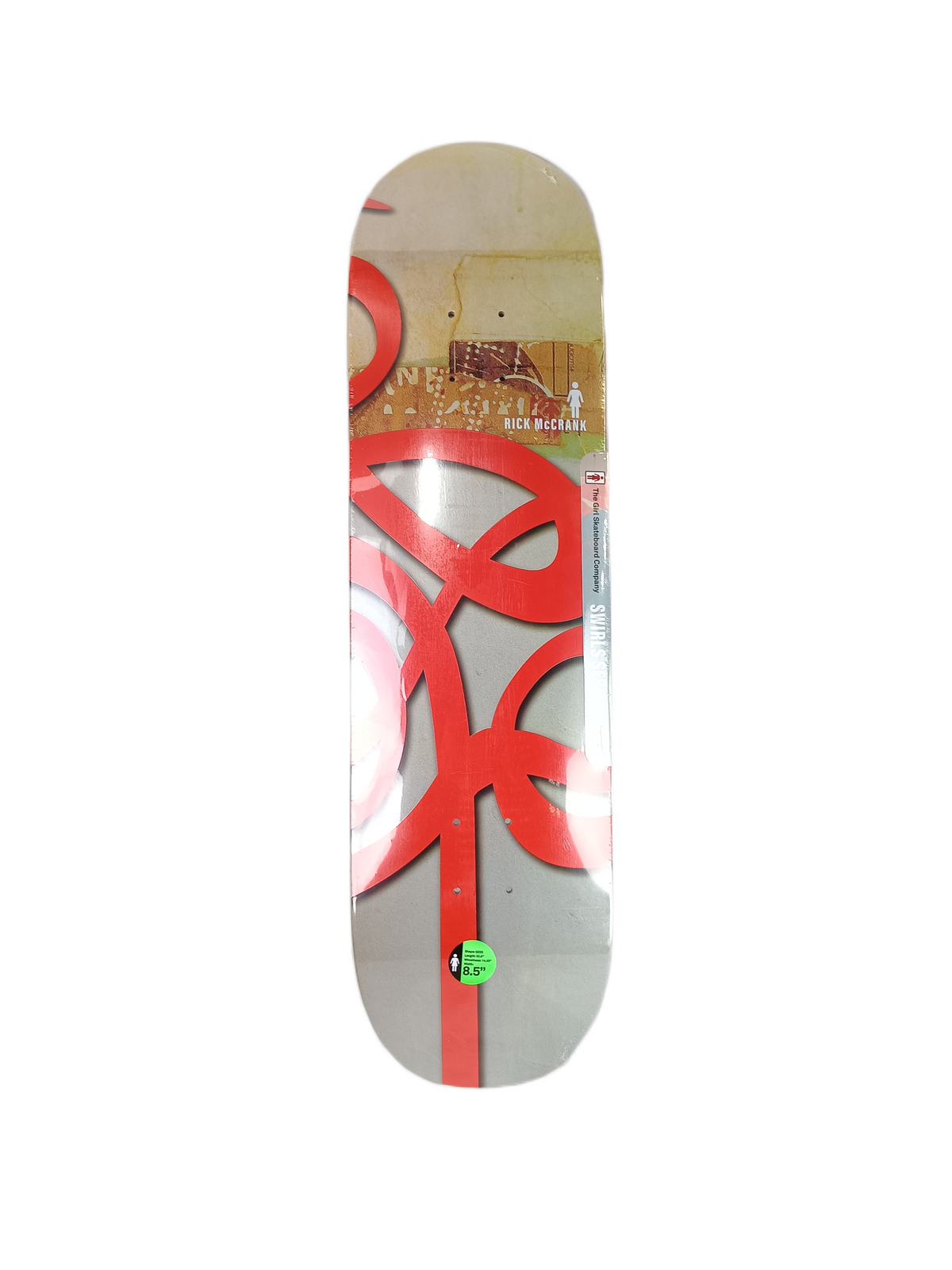 Girl Rick McCrank Swirl Series Andy Jenkins 30 Years Raised Embossed Graphic Multi Red Size 8.5" Vintage NOS Deck