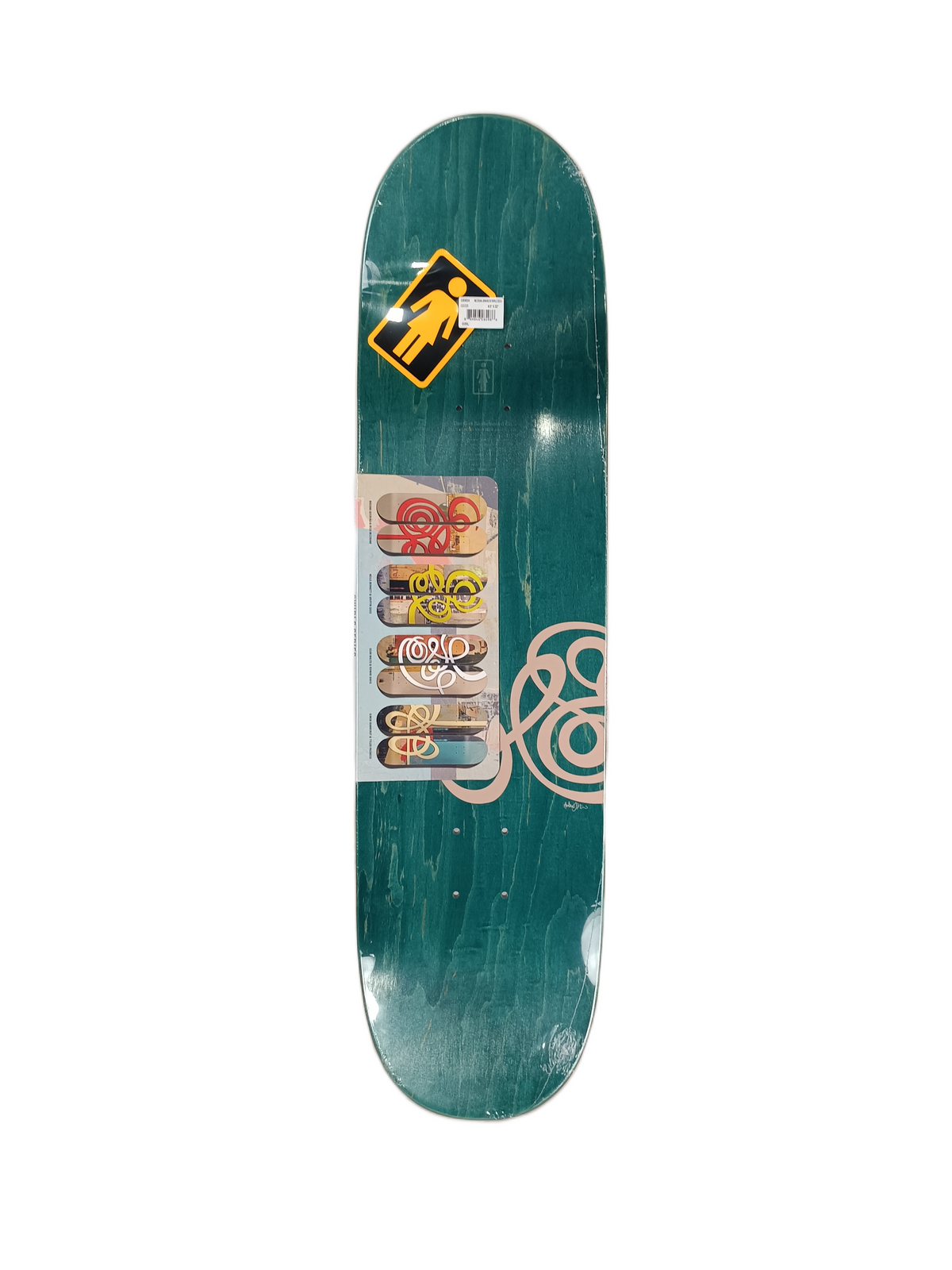 Girl Rick McCrank Swirl Series Andy Jenkins 30 Years Raised Embossed Graphic Multi Red Size 8.5" Vintage NOS Deck