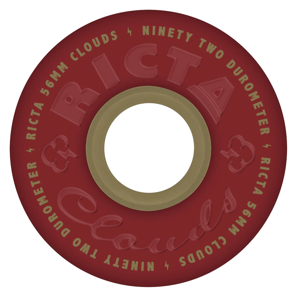 Ricta Clouds Maroon Gold 92a 56mm Skateboard Wheels