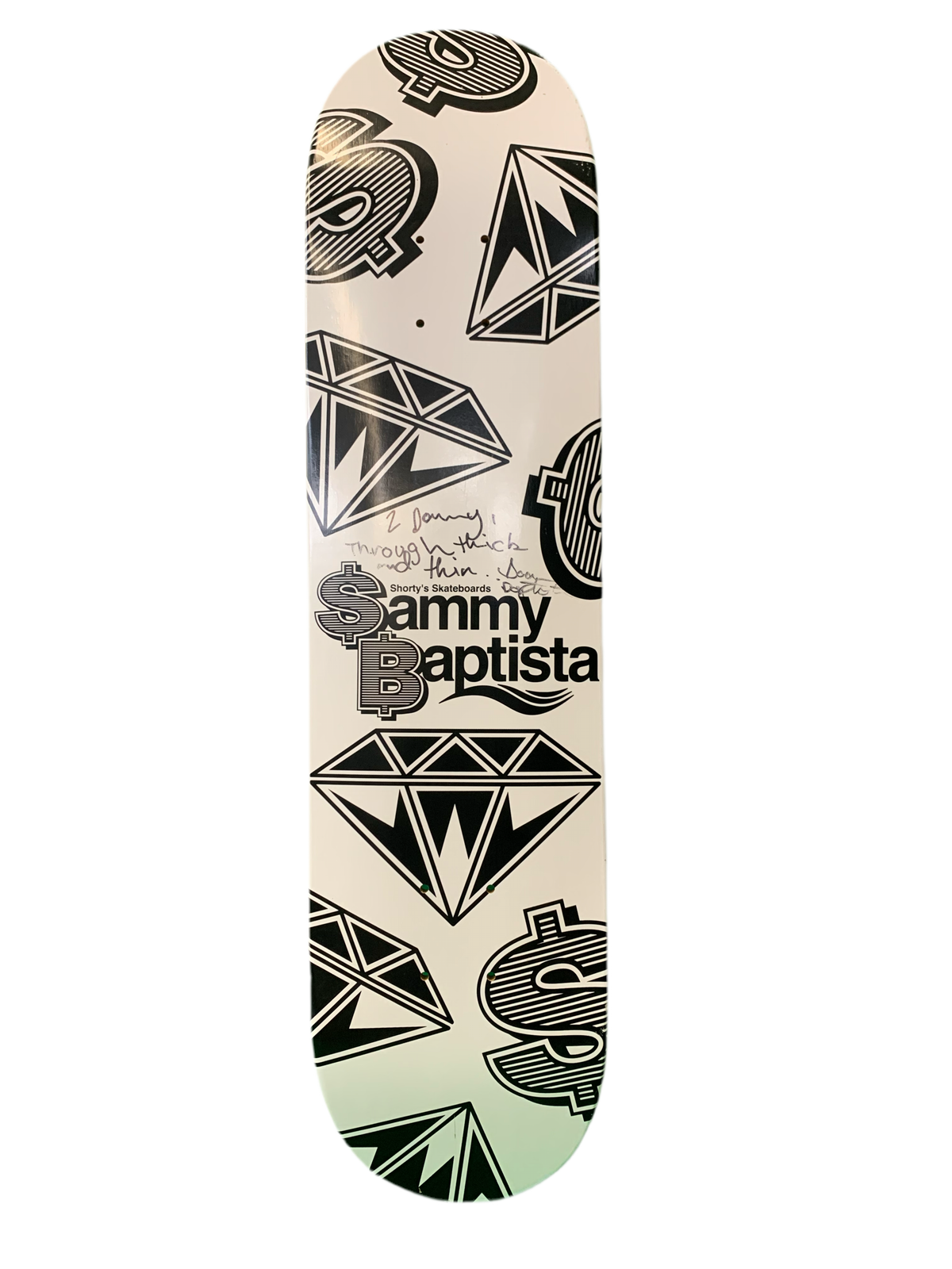 Shorty's Sammy Baptista Signed 7.5" Classic Skateboard Deck