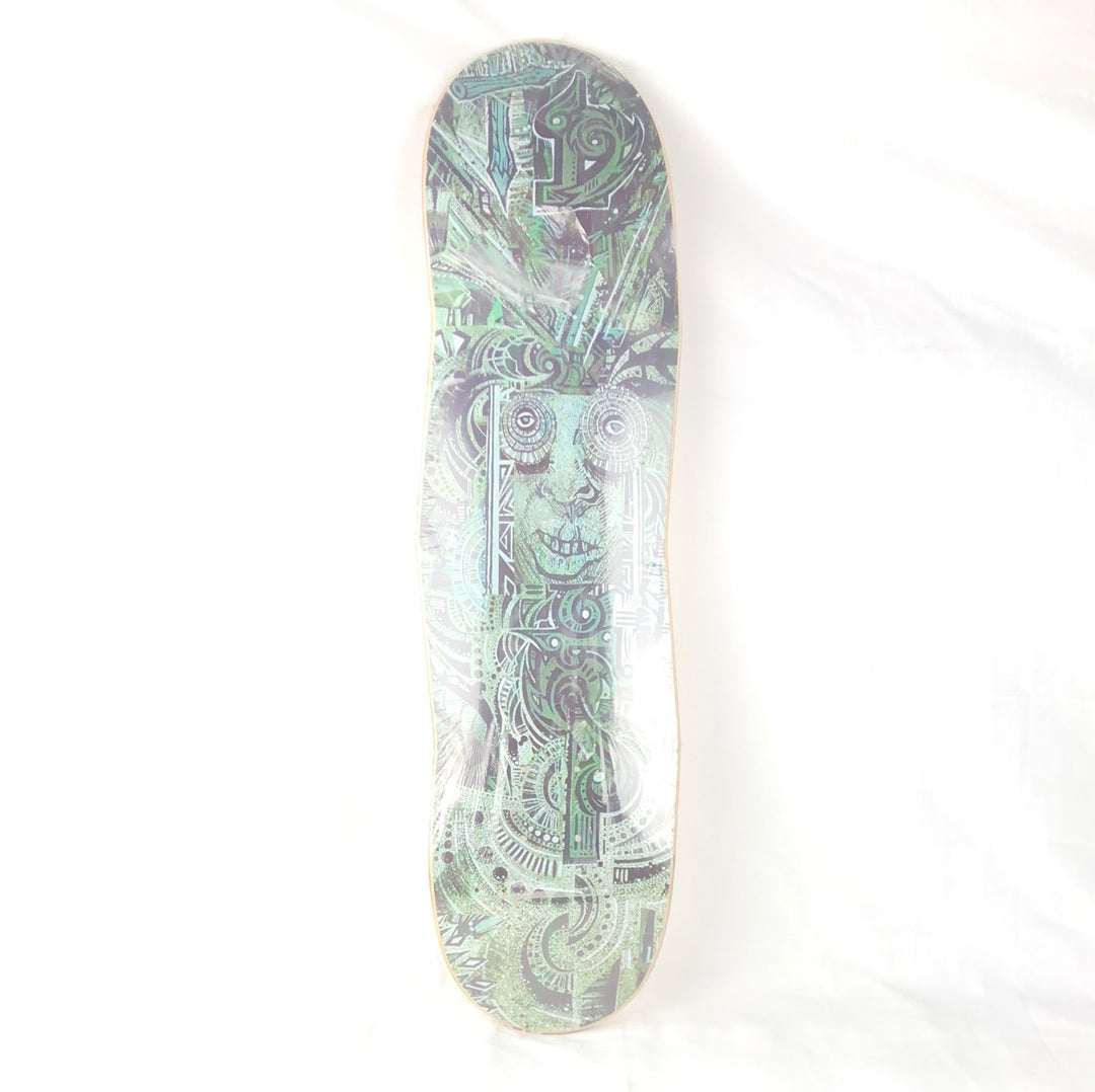 T19 Ancient Face Curvy Board Green/Grey/Black Size 7.5 Shaped Skateboard Deck