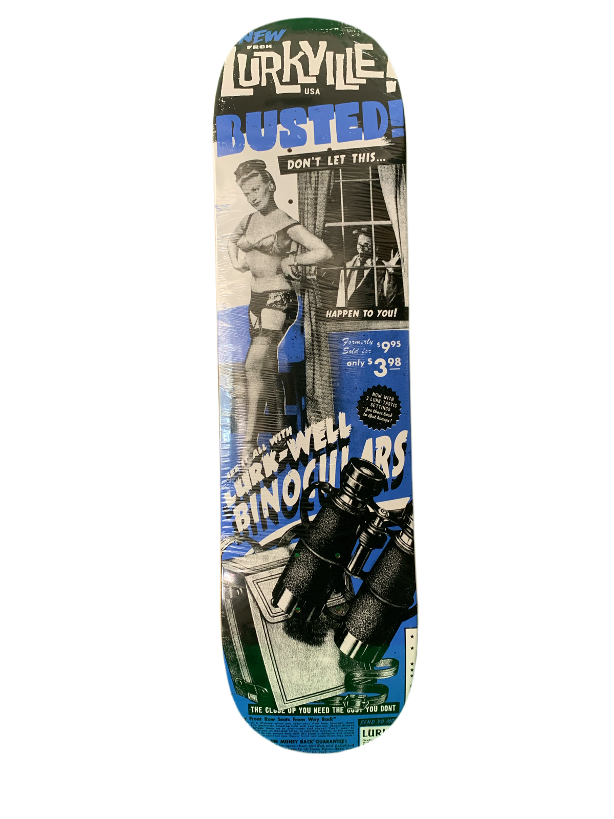 Lurkville Advert Blue/White 8" Classic Skateboard Deck