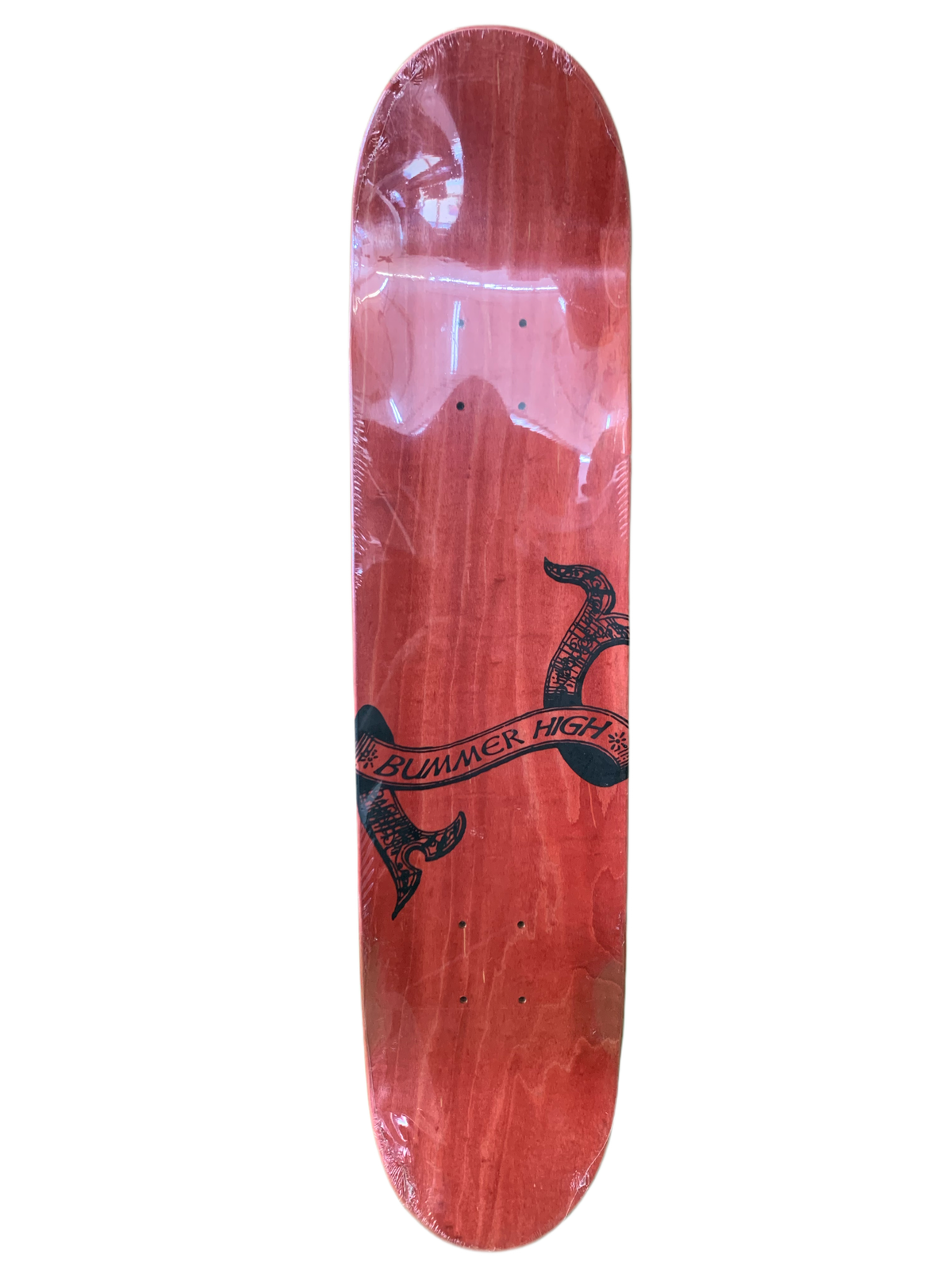 Bummer High Old English Initial Red/Black 7.5'' Classic Skateboard Deck