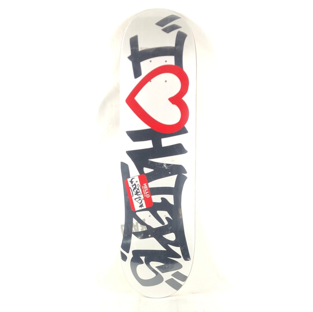 DGK I Heart Haters Graphic White Black Red Size 8.25" Skateboard Deck