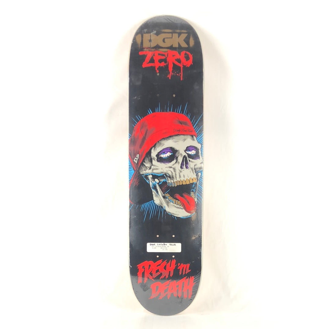 DGK X Zero Fresh til Death Graphic Black Red White Size 7.75" Vintage NOS Deck