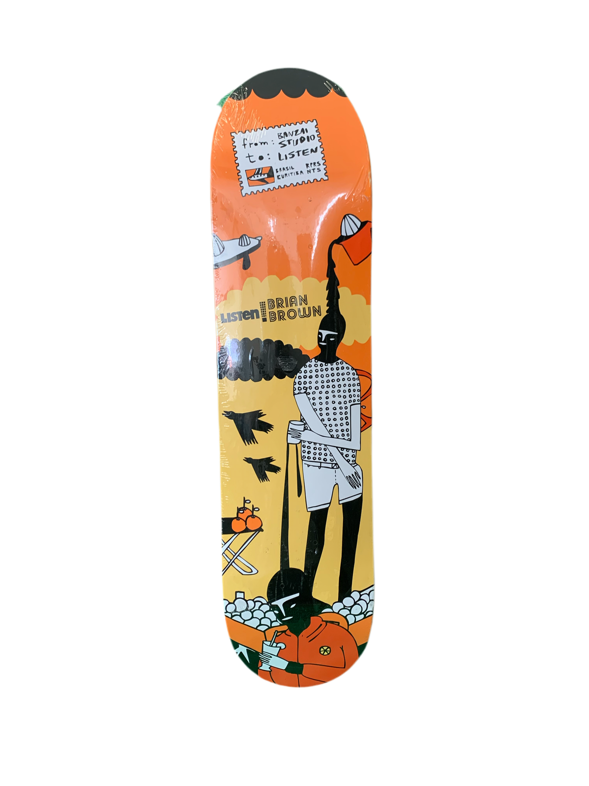 Listen Brian Brown Banzai Studio 7.5" Classic Skateboard Deck