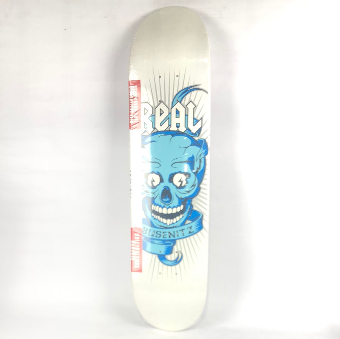Real Dennis Busenitz Electro Skull Blue/White 7.75'' Skateboard Deck