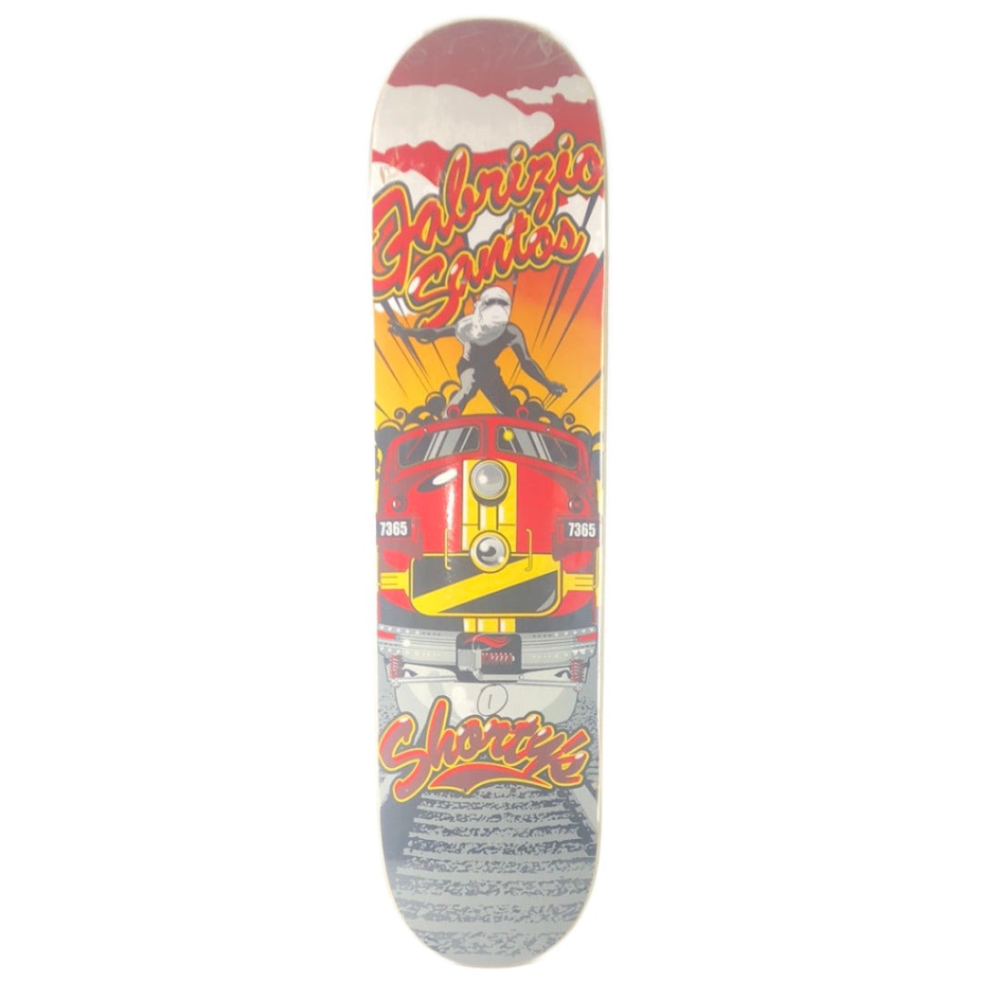 Shorty's Fabrizio Santos on Top of a Train Grey Size 7.58" Skateboard Deck