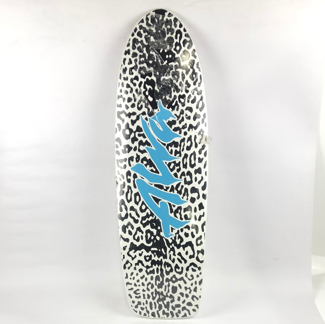 Alva Skateboards Cheetah Print Black/White/Blue 10" Shaped Skateboard Deck