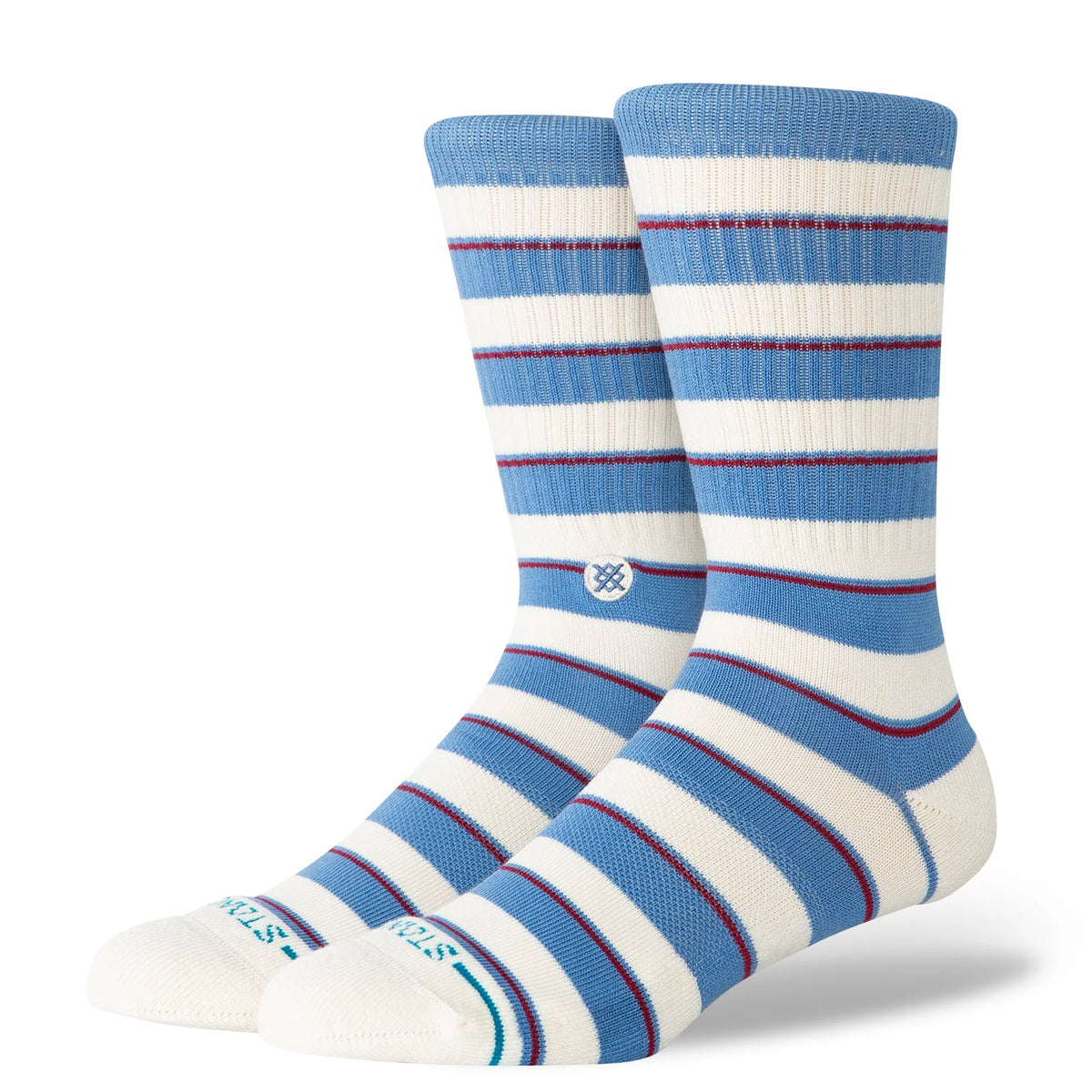 Stance Striped It Crew Capri Blue Turquoise Socks