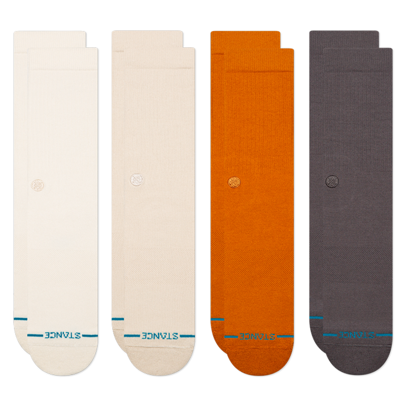 Stance Icon 4 Pack Crew Canvas Multi Socks