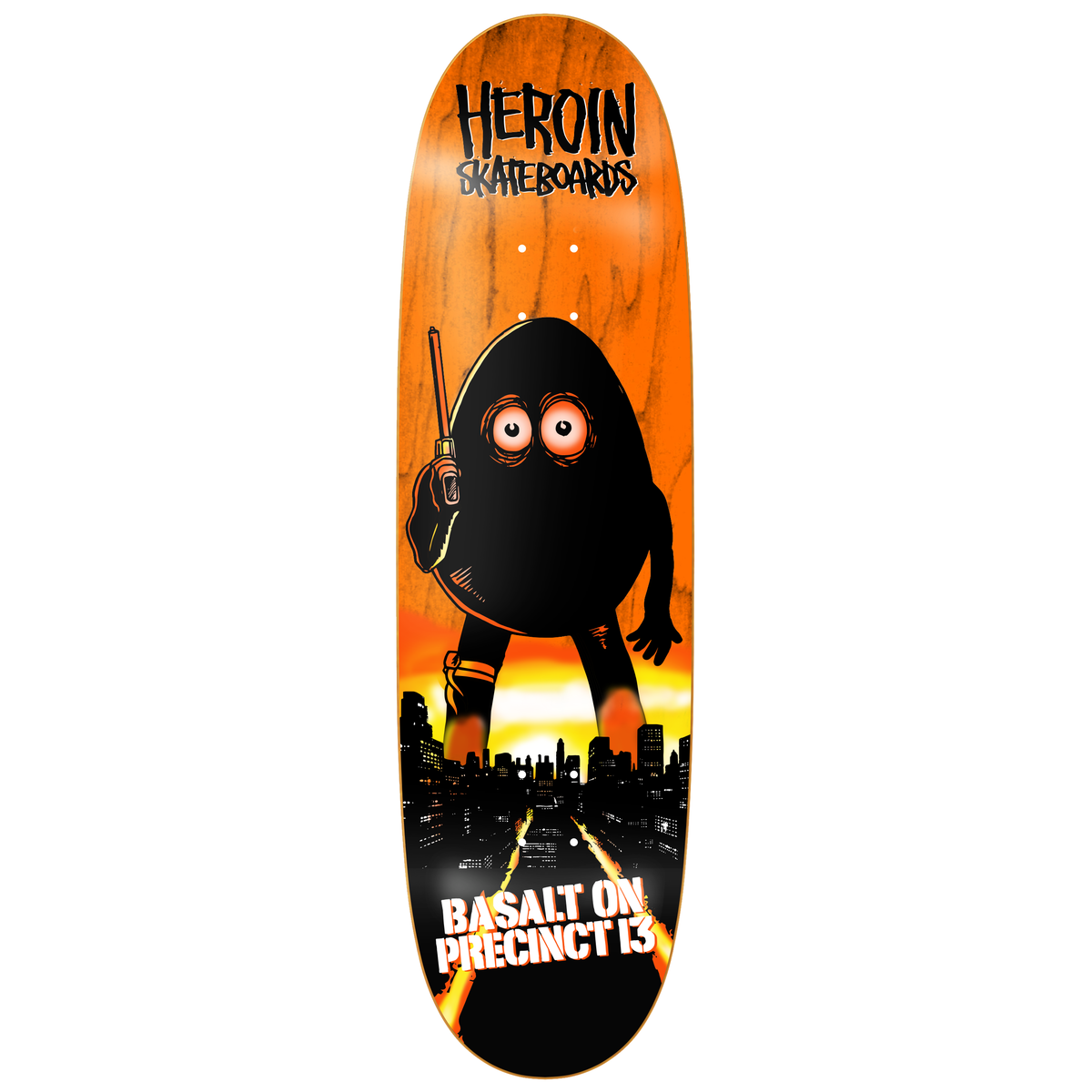 Heroin Skateboards Basalt On Precinct 13 Egg 8.75" Skateboard Deck