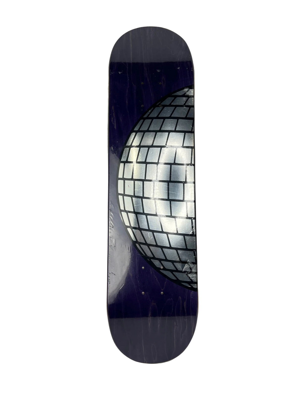 Dance Disco Ball Silver Black Purple Size 7.875" Vintage NOS Deck