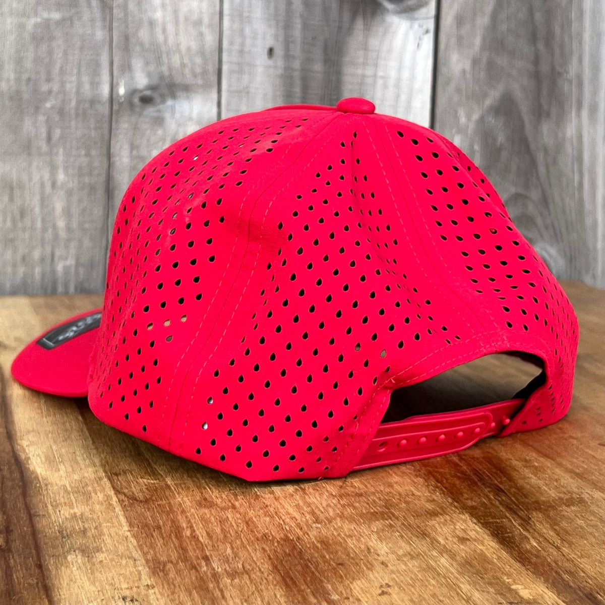 Long Beach Skate LBS Long Side Performance Water Repellent Red Snapback Hat