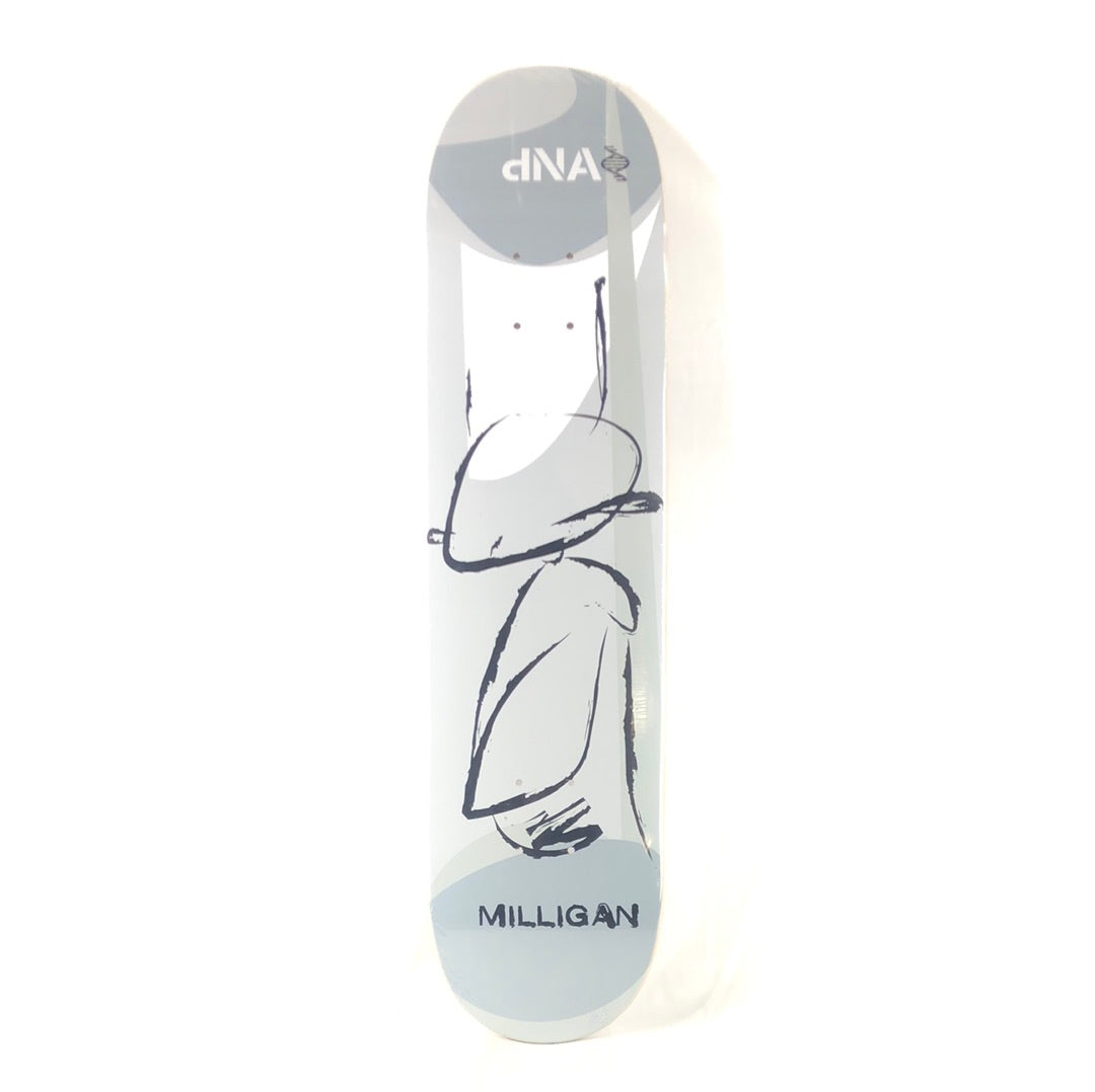 DNA Matt Milligan Pro Model Grey White Black Size 7.625" Vintage NOS Deck Copy