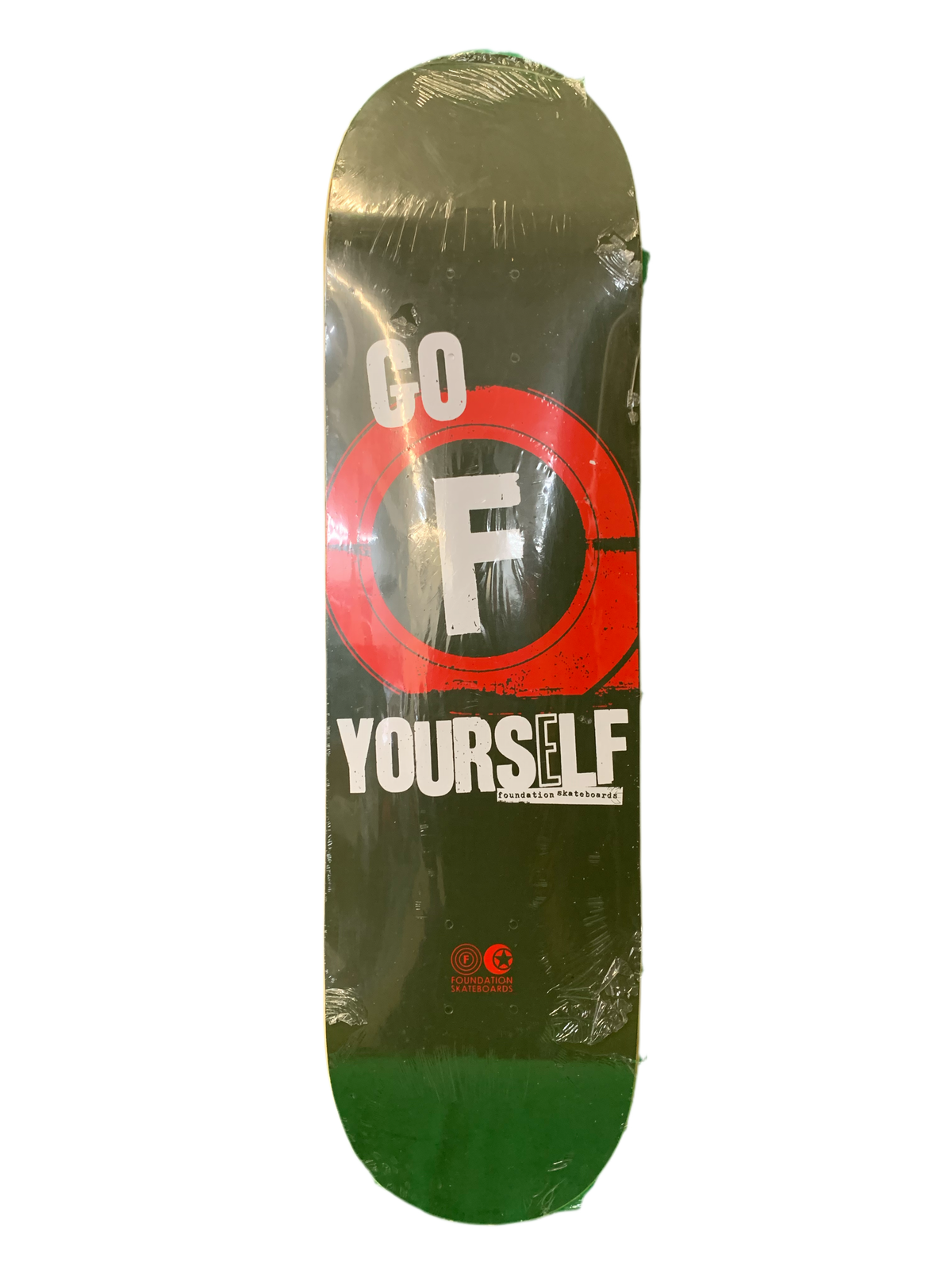 Foundation Go F Yourself Olive Logo 8.25" Classic Skateboard Deck