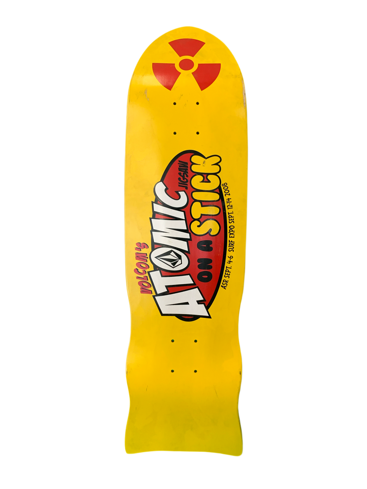 Volcom's Atomic Jigsaw on a Stick 2008 9" Shaped Classic Skateboard Deck