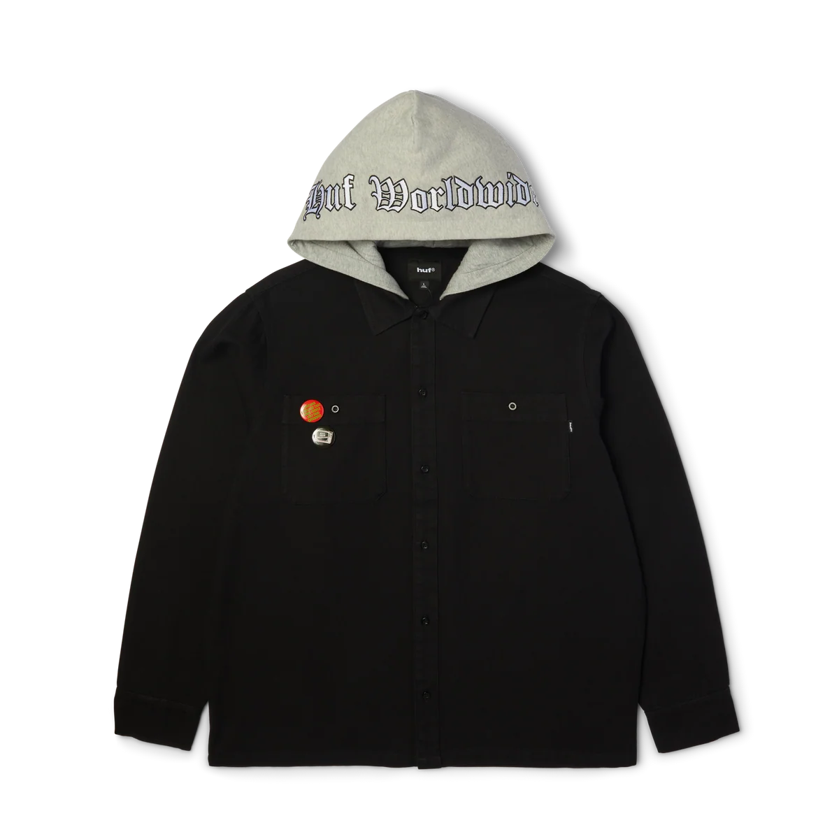 HUF Olympia Black Hooded Overshirt
