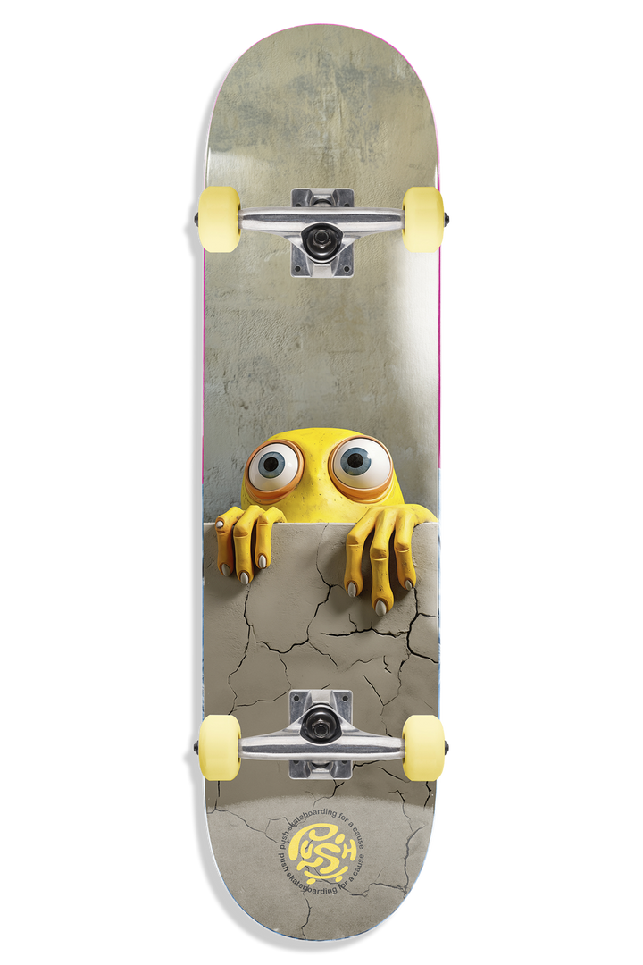 Push Peek Over First Push Soft Top Yellow 7.0" Complete Skateboard