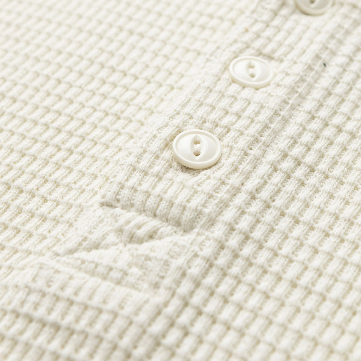 Seager Sawpit Vintage White Henley L/s Thermal Shirt