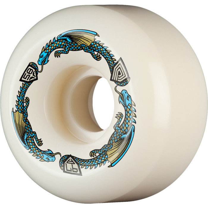 Powell Peralta Dragon Formula Blue 97A 58mm x 33mm Off White RB2 Skateboard Wheels
