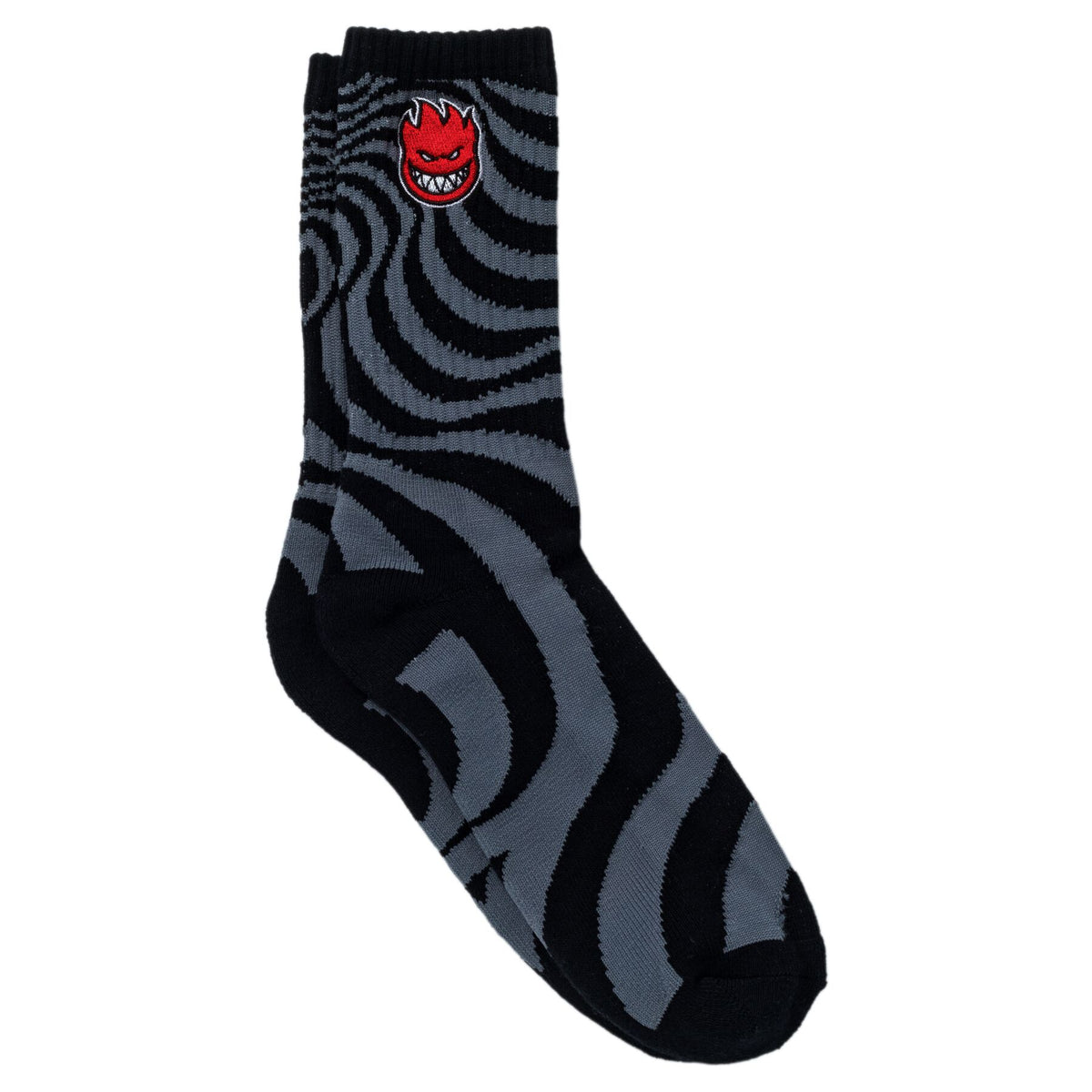 Spitfire Wheels Bighead Fill Embroidered Swirl Charcoal/Black/Red Socks