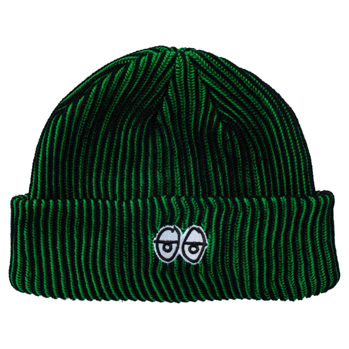 Krooked Eyes Fill Black/Green Cuff Beanie