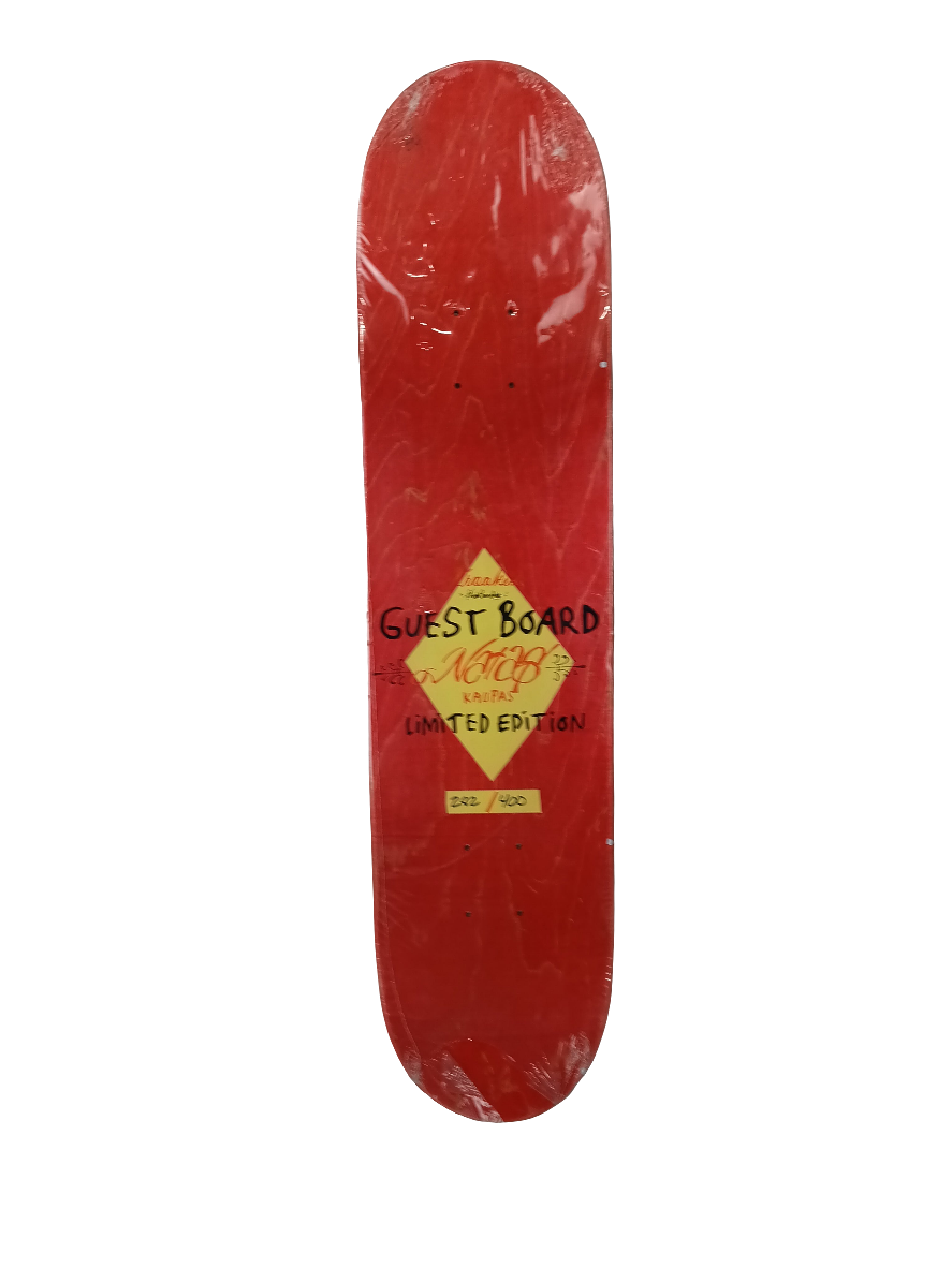 Krooked Natas Kaupus Guest Model Cat Purple Yellow Black Size 7.75" Vintage NOS Deck