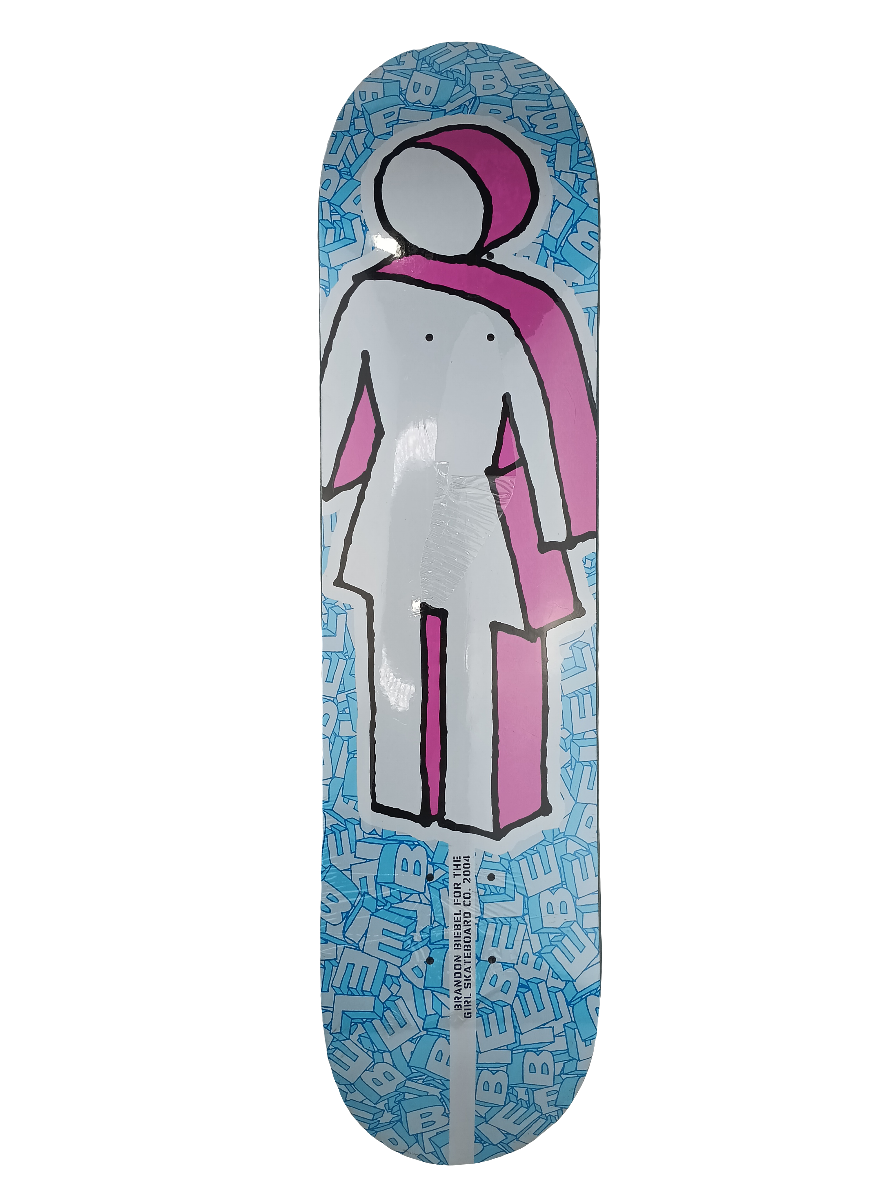 Girl Brandon Biebel Alphabet Soup Series White Blue Pink Size 7.5 Skateboard Deck