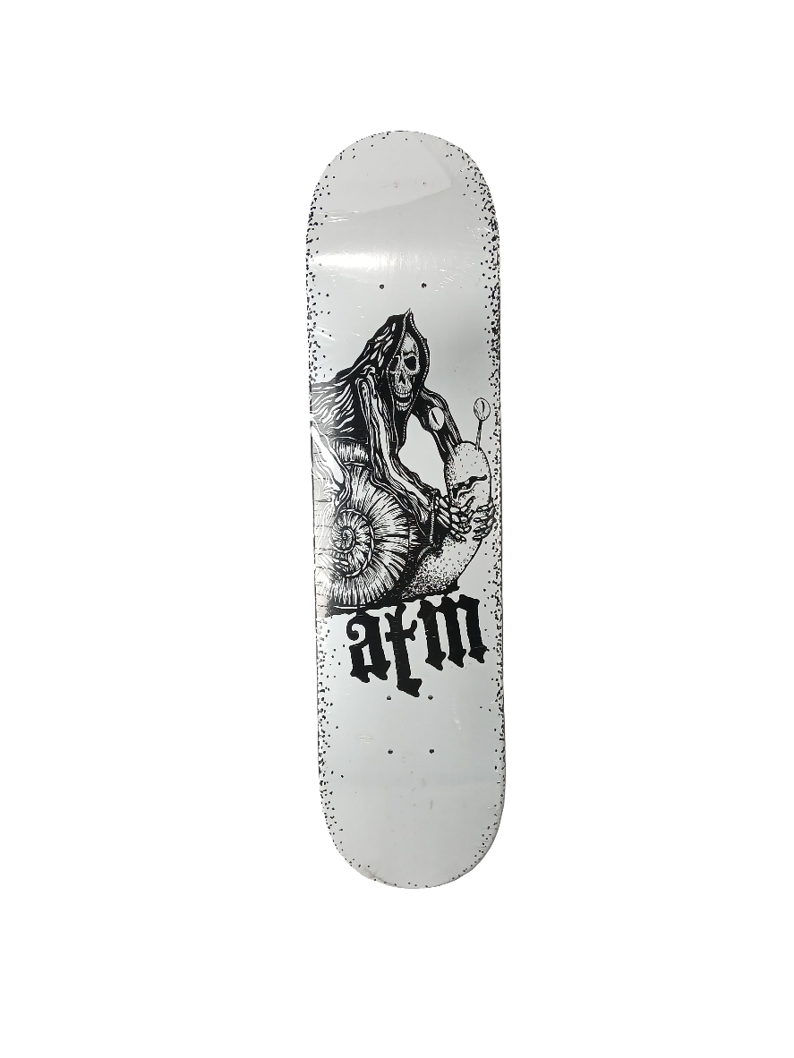 ATM Click Reaper Snail Black White Size 7.625" Vintage NOS Deck