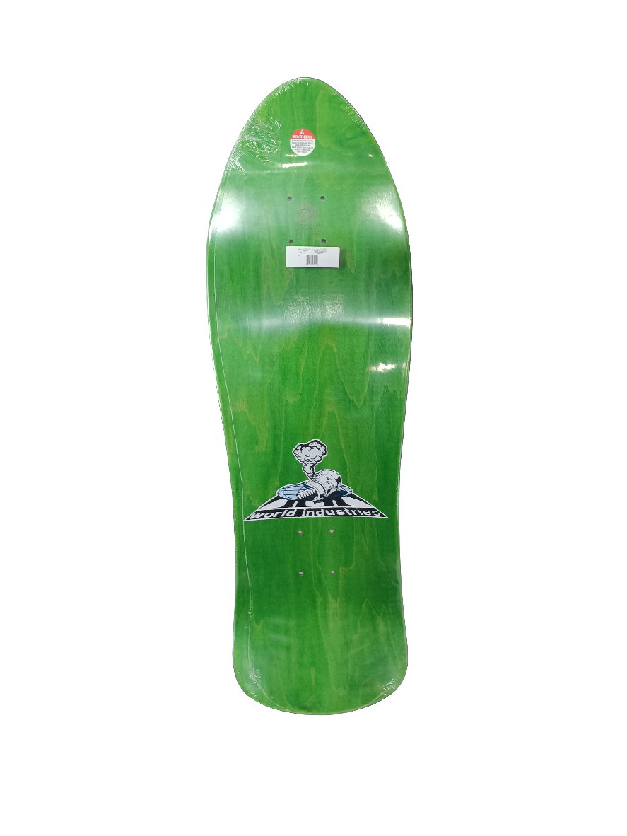 World Industries Jesse Martinez Rock em Sock em Robots Graphic Multi Color Size 10 Shaped Skateboard Deck