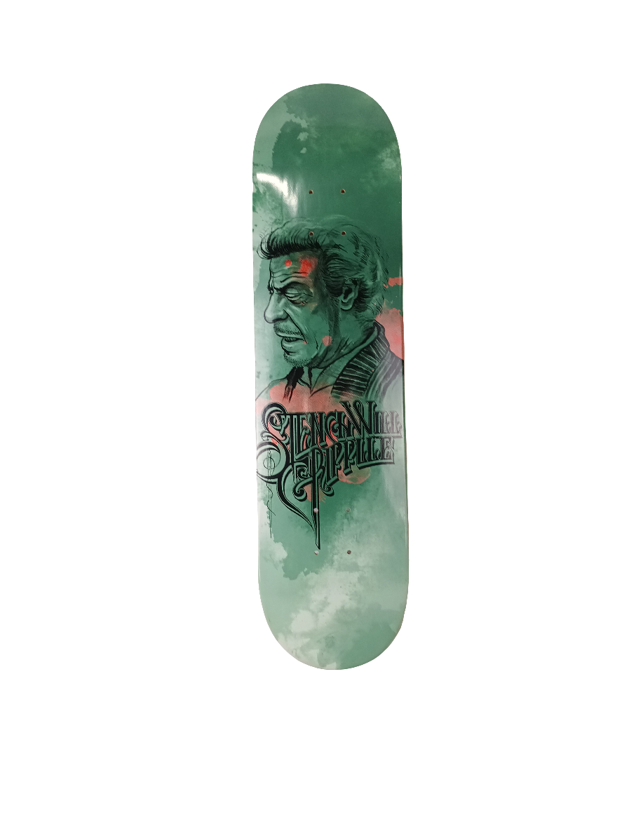 Manik Stench Will Ripplle Portrait Teal Black Size 7.75 Skateboard Deck