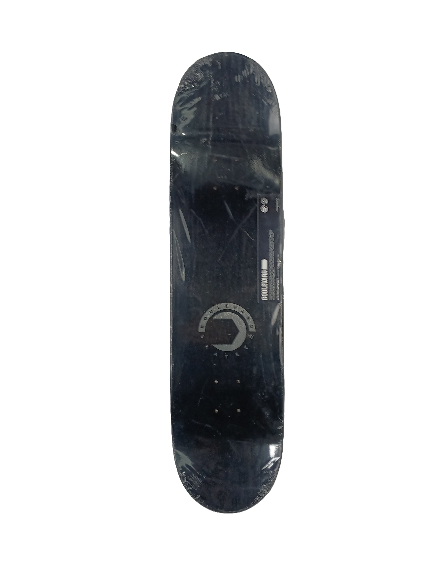 Boulevard Team Text Black Yellow Silver Size 8.3" Vintage NOS Deck