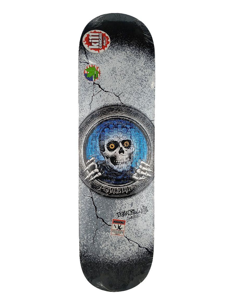 Powell Peralta Pool Light Ripper Grey Blue Size 8.38" Vintage NOS Deck