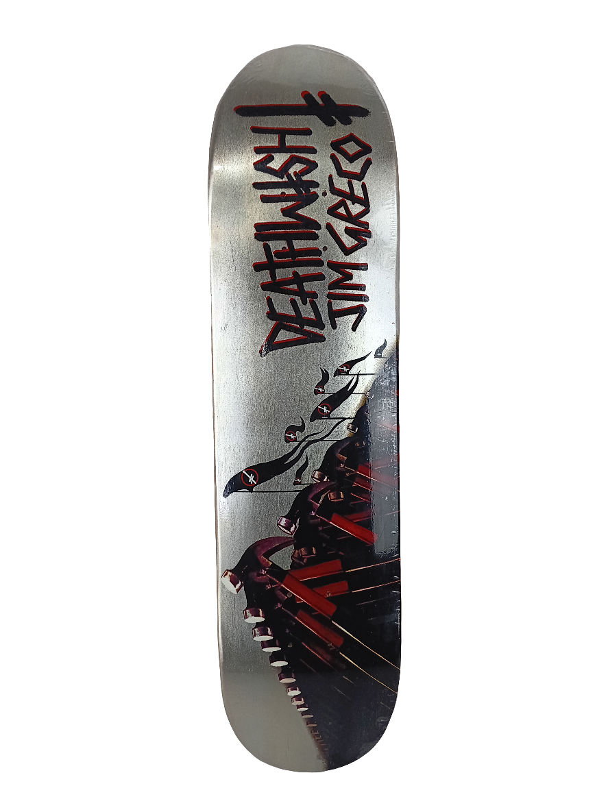 Deathwish Jim Greco Hammer Army Graphic Silver Black Red Size 7.75 Skateboard Deck