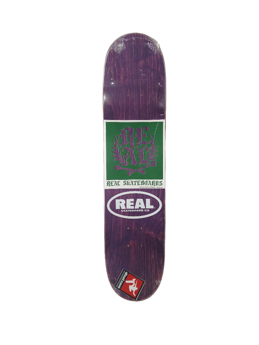 Real Skateboards Darrell Stanton Flag Symbol White Green Gold Size 7.625" Vintage NOS Deck