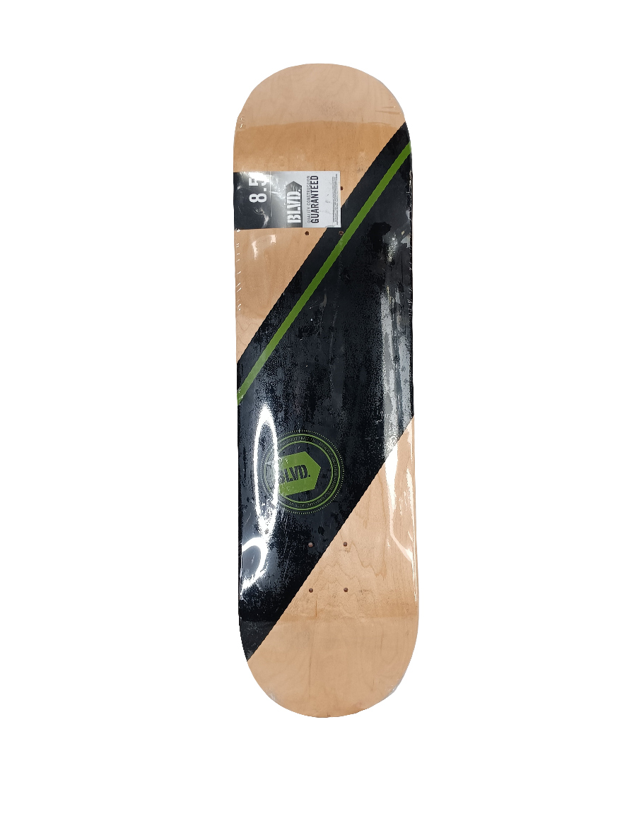 Boulevard Stripe Graphic Blank Black Green Size 8.5 Skateboard Deck