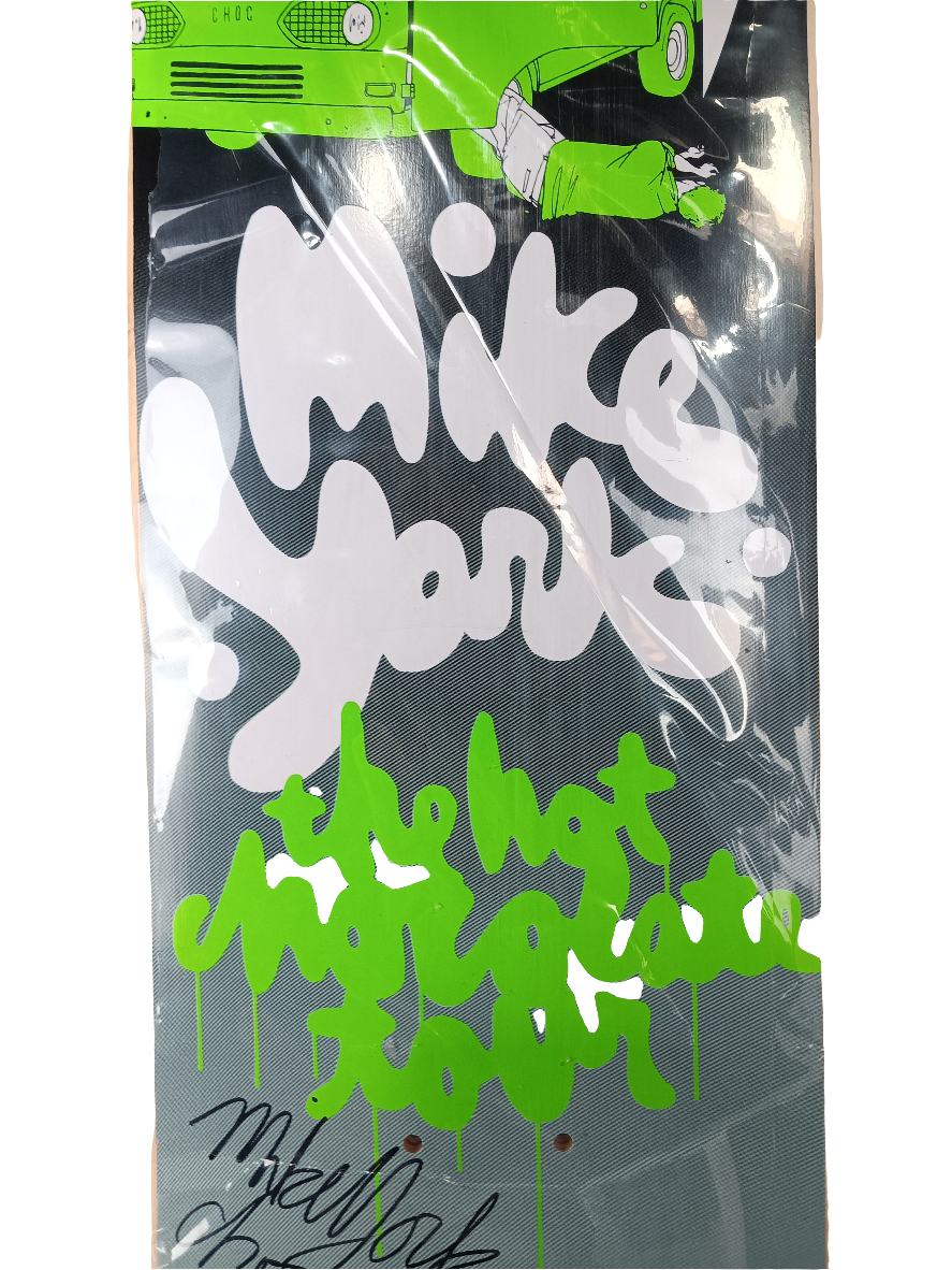 Chocolate Mike York Autographed Chocolate Tour Green/White 7.625" Vintage NOS Deck