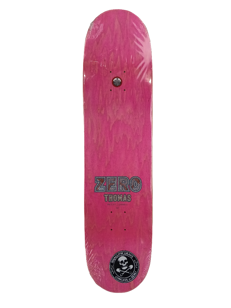 Zero Jamie Thomas Insight Overkill Plaid Fabric Pink Blue White 8.25" Vintage NOS Deck