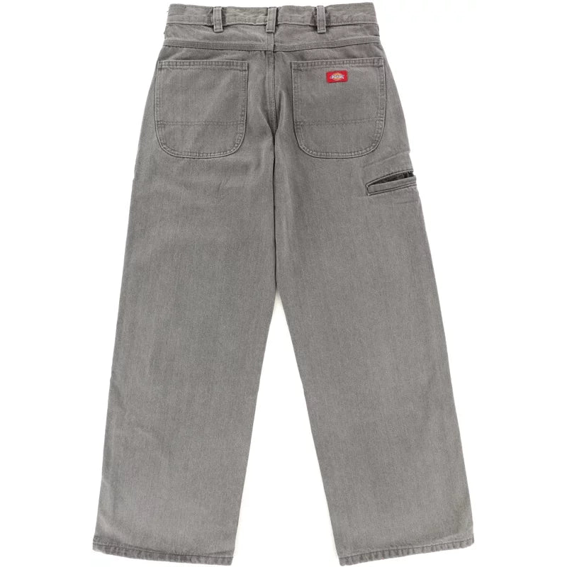 Dickies Loose Fit Straight Leg Washed Grey Double Knee Work Jeans