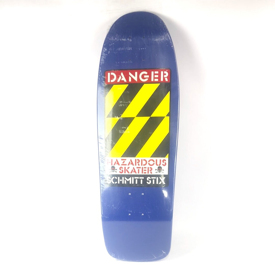 Schmitt Stix Hazardous Skater Design Red/Black/Blue 10" Shaped Skateboard Deck